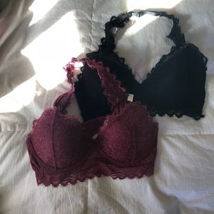 PINK Victoria’s Secret maroon lace bralette (NWT!)